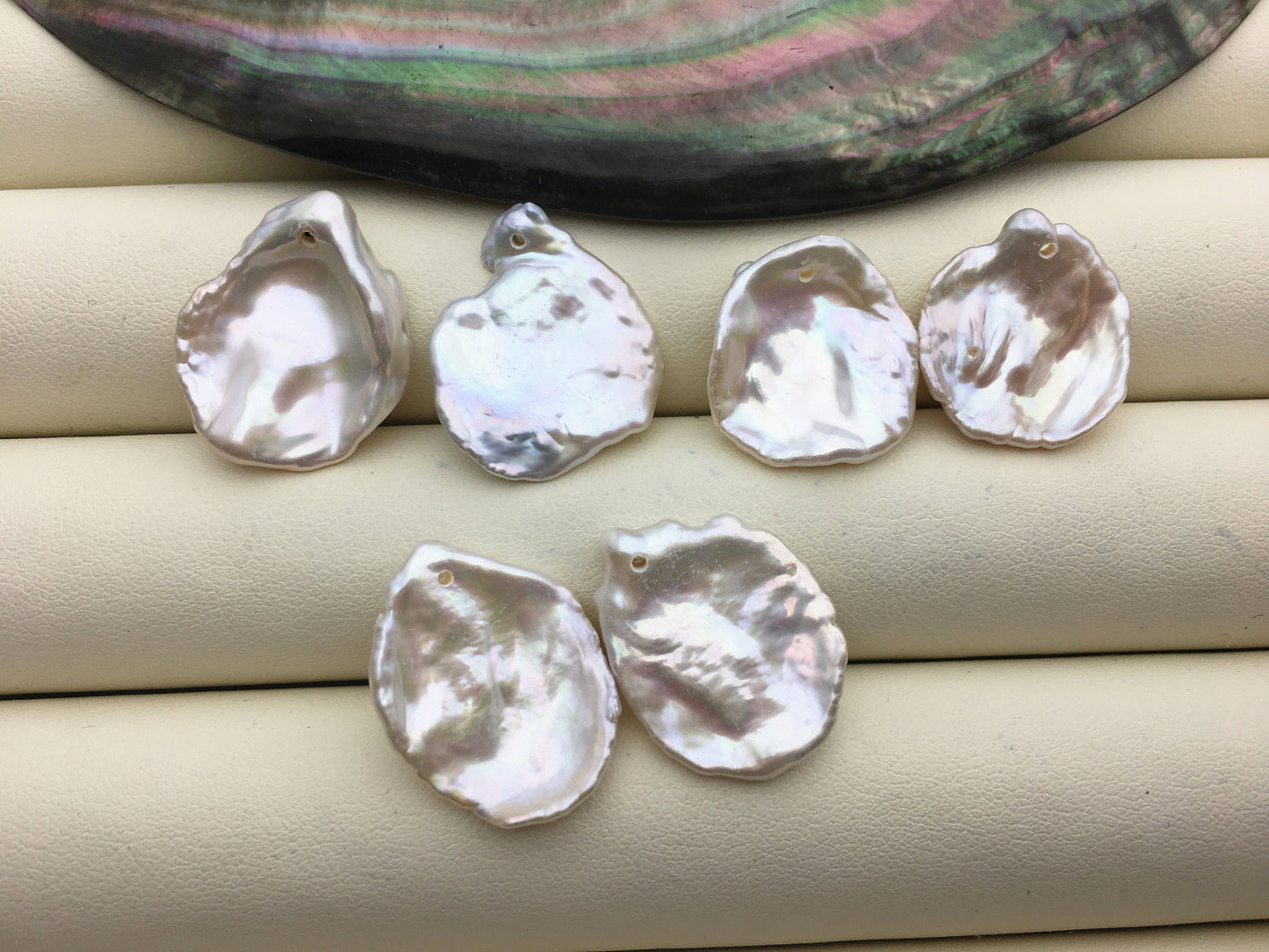 1 pair AAA 10-20mm White keshi Freshwater Pearl White loose Beads Pair,wholesale,0.9mm top side hole,ZS-103-37-47