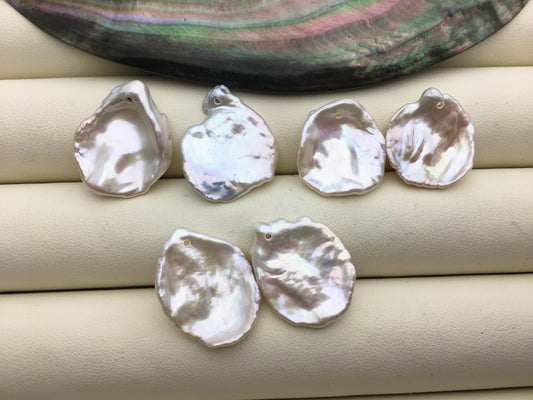 1 pair AAA 10-20mm White keshi Freshwater Pearl White loose Beads Pair,wholesale,0.9mm top side hole,ZS-103-37-47