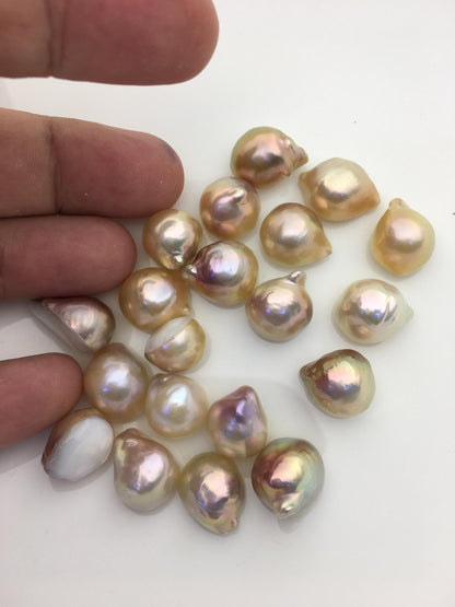 20pcs AAA 12-14mm Baroque Mabe Natural Rainbow Freshwater Pearls,no hole,MB-T1