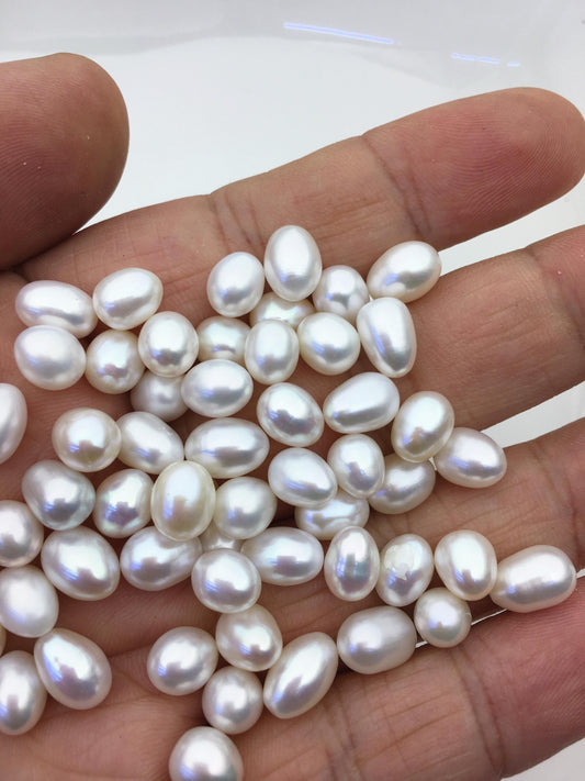 20pcs AAA 6.5-7.3mm*8-9.5mm white rice pearl for Oyster,for wish pearl oyster,for pearl vacuum-packed oysters,no hole, LR7-3A-1