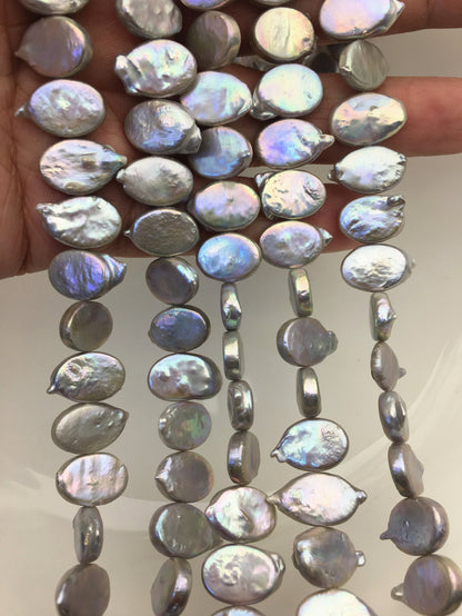 AA+ 10-11mm Gray ellipse freshwater pearls,diy bead,ZS-T55