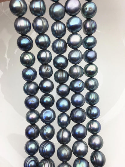 16.5'' AA+ 11.5-12.5mm Blue Green big potato freshwater pearls,CR12-2A-2
