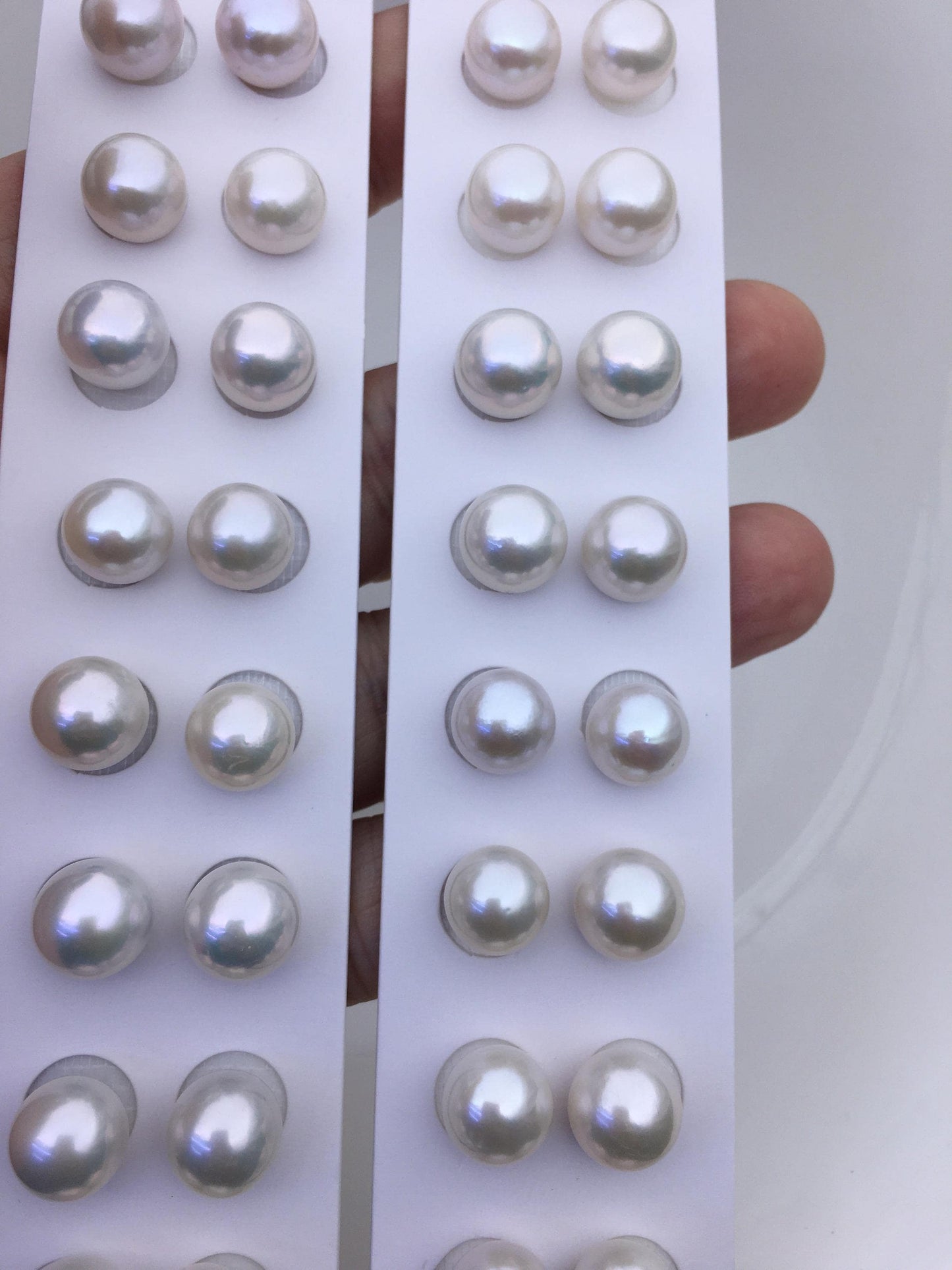 5 pairs AA+ 10-11mm white round freshwater pearls pair,no hole,RP10-3A-7