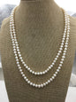 47'' AA+ 6mm white potato freshwater pearl Necklace,NPN1-054