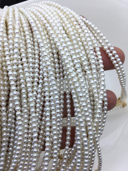 16+2'' AAA 3-3.5mm white tiny small near round pearl choker Necklace,Wedding Necklace, Love, Mothers Day,Happiness,wholesale,NPN1-T1