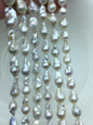 15.5'' AAA 9-11mm White flame ball pearl,FL15-3A-7-37