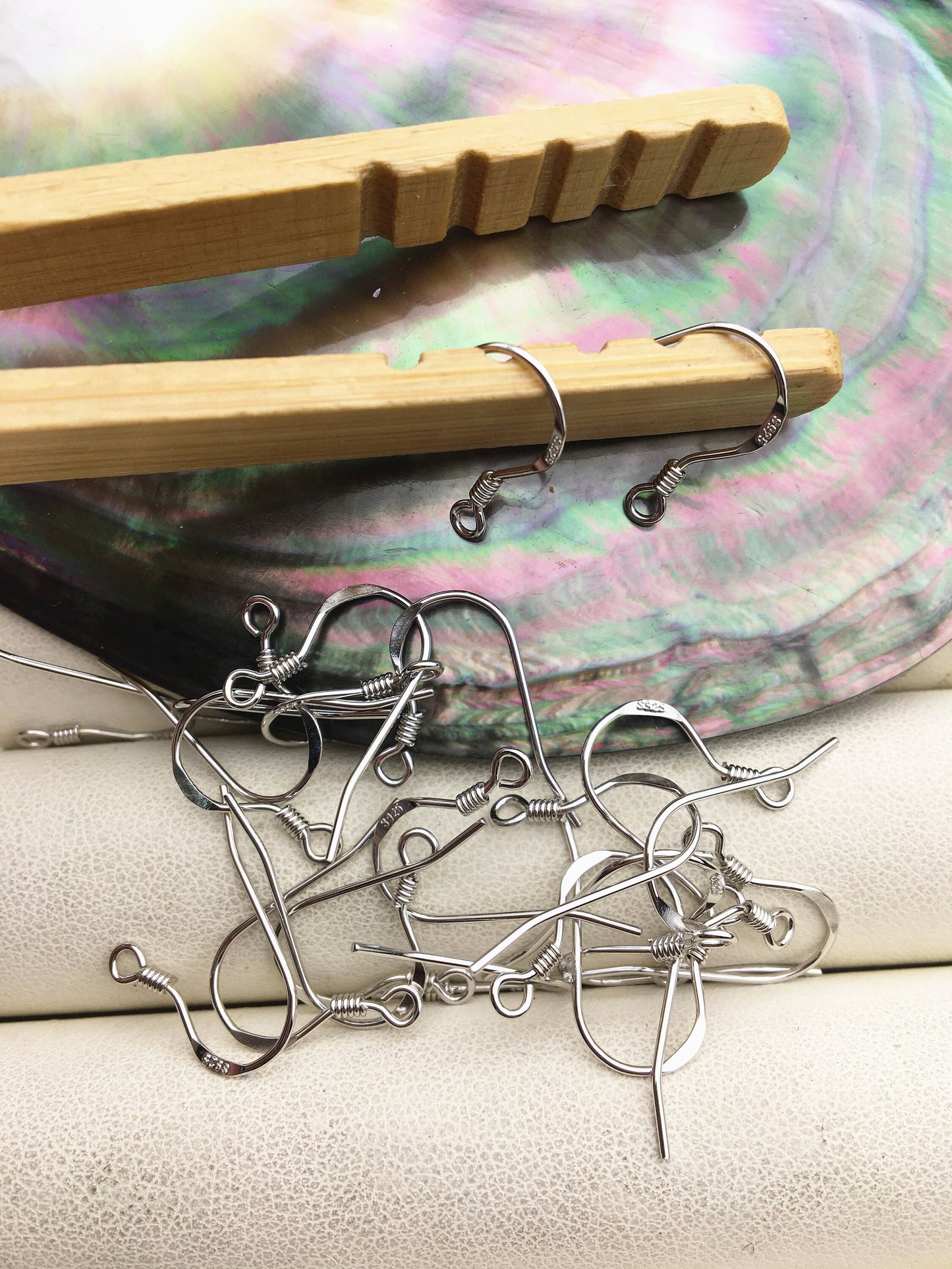 5 pairs 9x15mm Silver/Gold S925 sterling silver Fish Earring Hooks French Wire Hooks Hypo-allergenic Jewelry Findings,ASL-ER-002