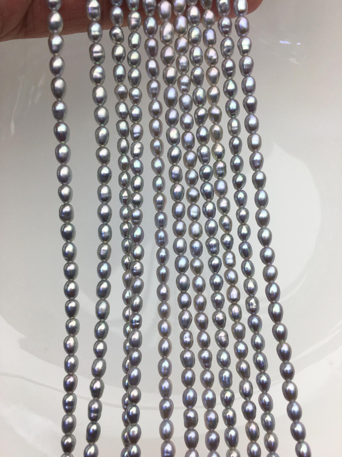 AAA 3-3.5x3-4.5mm gray rice pearls,LR3-3A-22