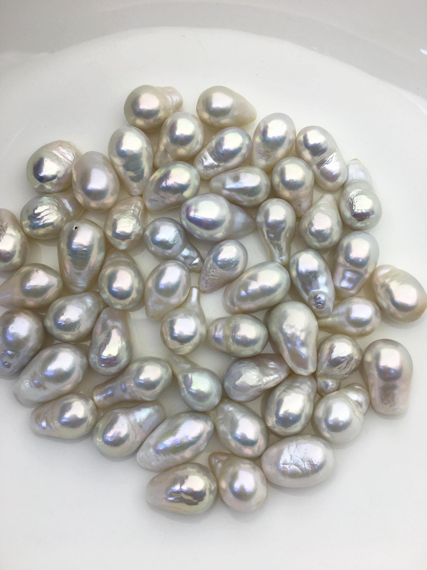 50pcs AAA/AA+ 10-13mm white baroque Edison Freshwater Pearl,no hole,ED12-2A-4-8