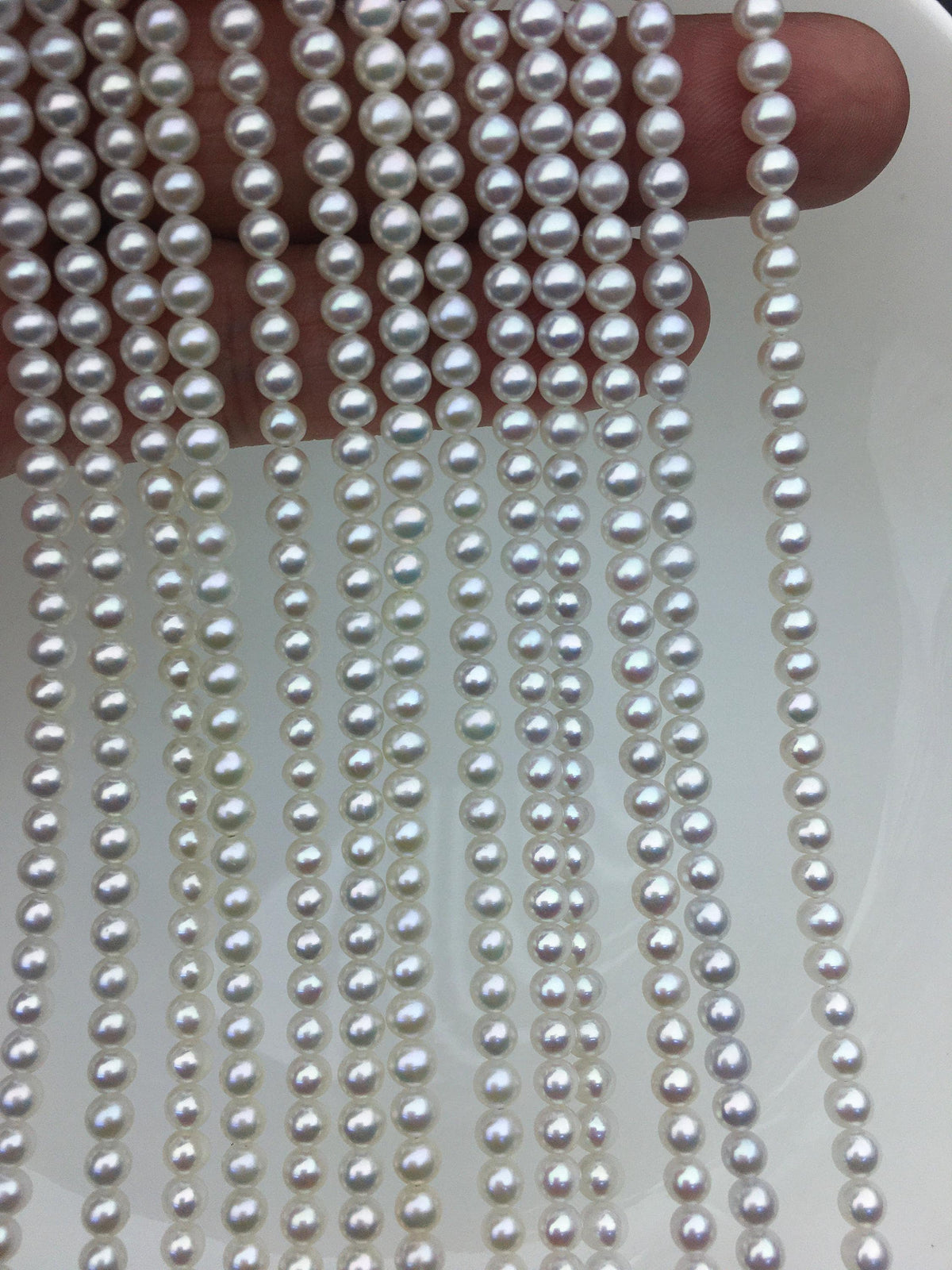 highLuster!AAA 4-4.5mm white near round freshwater pearls,4mm seed pearl,white round pearl,pearl wholesale,RP4-3AY-Gj-3
