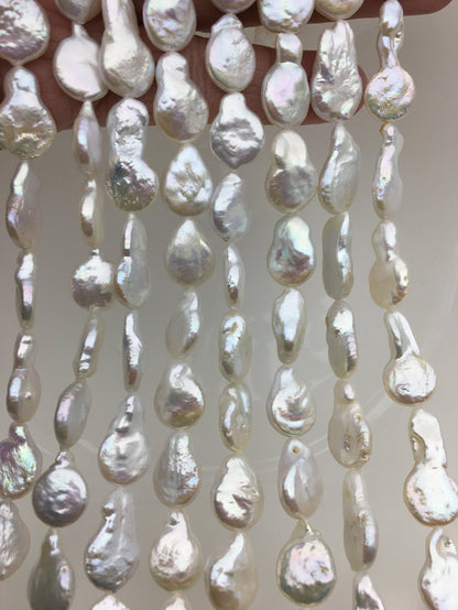 AA 11-12mm White Tail Drop Coin freshwater pearls,diy bead,COIN12-2A-2-23