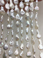 AA 11-12mm White Tail Drop Coin freshwater pearls,diy bead,COIN12-2A-2-23