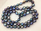 32'' AA+ 10mm deep blue balck nugget freshwater Pearl necklace,NPN1-020