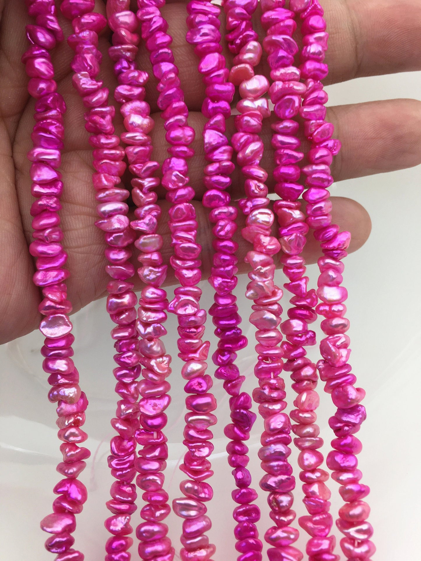 AA+ 5-6mm red Keshi pearls,Center drilled,ZS-128-37