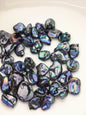 40pcs A 12-20mm black blue green keshi freshwater pearls, no hole,ZS-T32