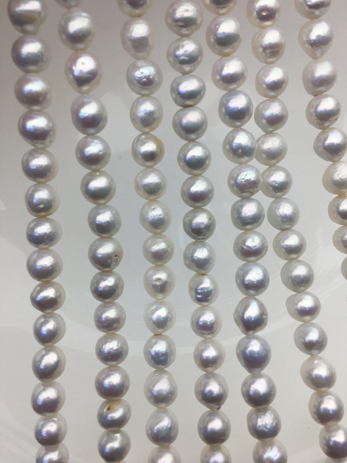AA+ 7-8mm white baroque near round freshwater chinese akoya pearls,RP7-T2