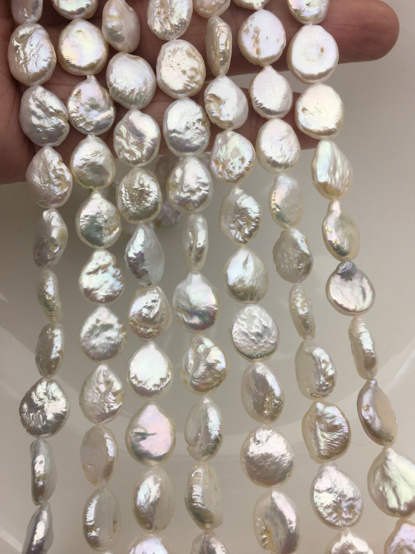 AA 11-12.5mm White Drop Coin freshwater pearls,COIN12-2A-2-21