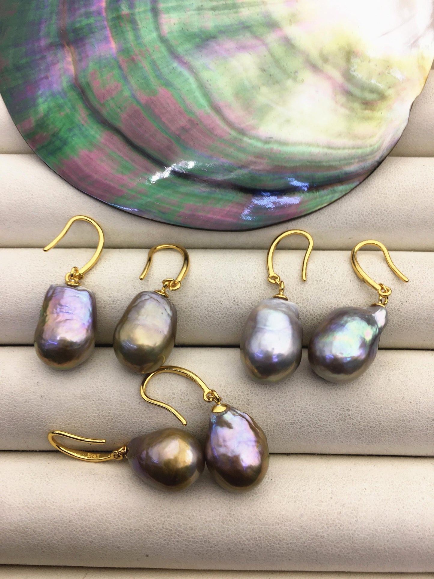 1 pair AAA 11-12mm gray drop edison pearl dangle earrings,S925 Sterling Sliver earrings,SE3-T9-8