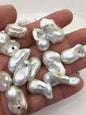 46pcs A 12-20mm big white flame ball pearl,2.2mm large hole,FL15-T4-46