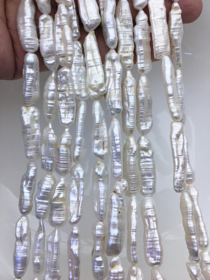 AA 6-9mm white Thick Keshi Biwa Pearl Necklace,ZS-200-120-12