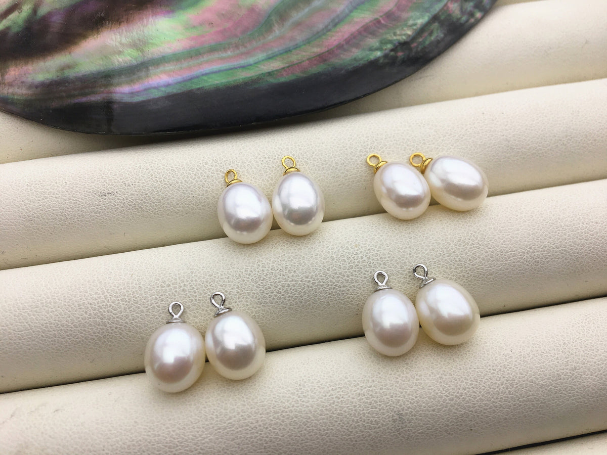 AAA 9mm White/Gray rice pearl dangle earrings,S925 Sterling Sliver pearl earrings,pearl for women,SE3-165