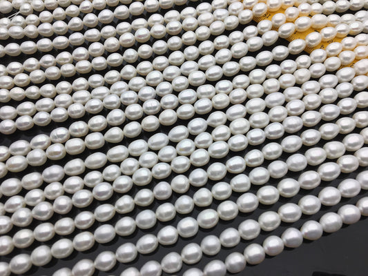 AA+ 8-8.5mm x 9-10mm Cultured White Freshwater Rice Pearls beads,drop pearl necklace,diy pearl beads,gift for her,LR8-2A-6