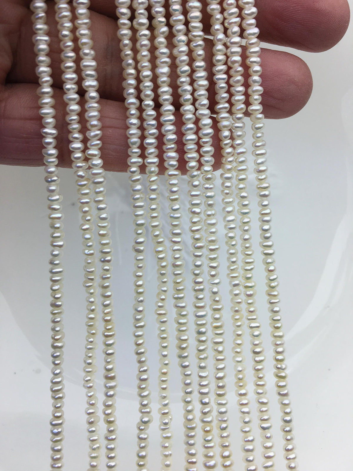 AA+ 3-3.5mm white button potato seed freshwater pearls,seed pearl,Valentine's Day gift,for pearl necklace,for pearl bracelet,CR3-2A-4