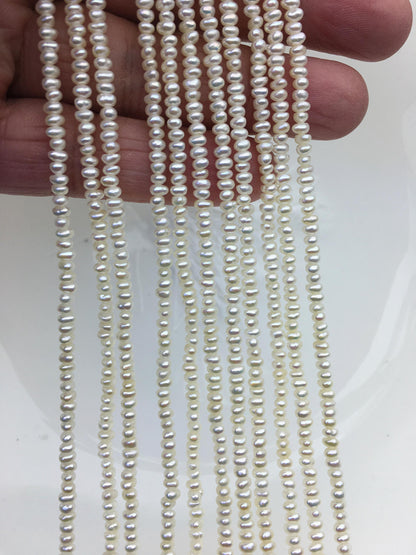 AA+ 3-3.5mm white button potato seed freshwater pearls,seed pearl,Valentine's Day gift,for pearl necklace,for pearl bracelet,CR3-2A-4