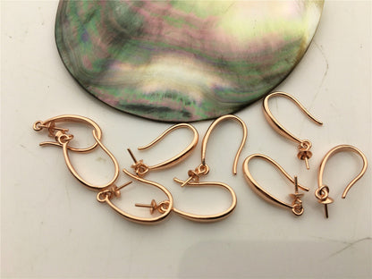 2 pairs Sterling Silver Rose Gold plated dangle hook, for make dangle earrings,DIY,wholesale,ASL-ER-010