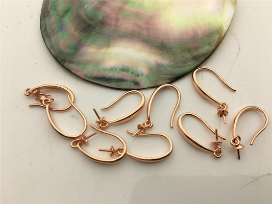 2 pairs Sterling Silver Rose Gold plated dangle hook, for make dangle earrings,DIY,wholesale,ASL-ER-010