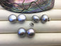 1 pair AA+ 13.5-14mm Huge Gray Pearl stud Earrings, Sterling Silver,Wedding,silver jewelry,SE1-069-12