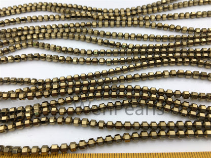 Hematite Brown,faceted hexagon beads,AAA, 102 beads,15.5 inches,G50-OTH4-002-3