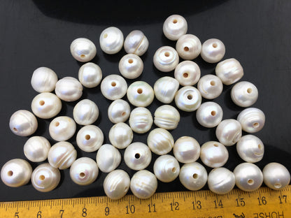 20pcs AA+ 12-13mm Big Thick white button round freshwater pearls,2.2mm large hole,Rondelle pearl Beads,loose freshwater pearl,SM12-2A-2
