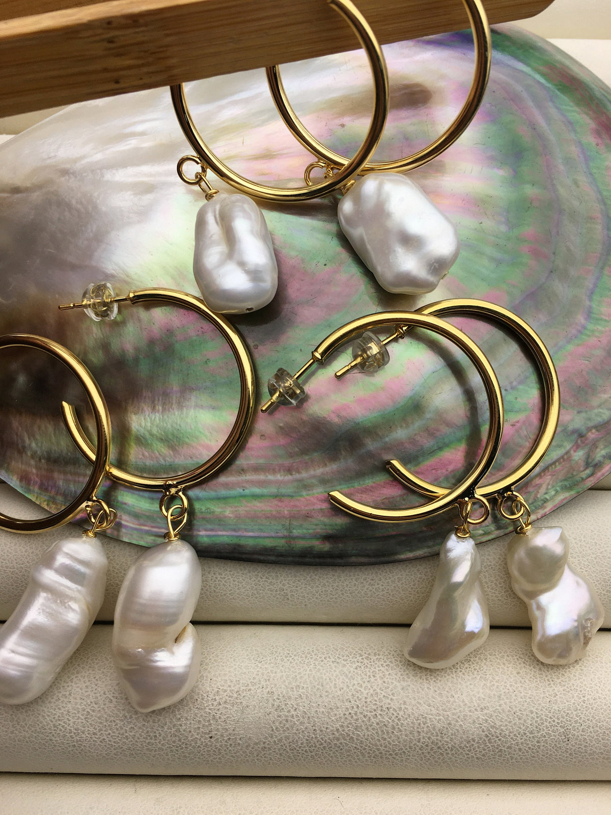 AA+ white baroque Freshwater pearl dangle earrings,wedding pearl earrings,SE3-131-26