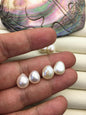 2 pairs AAA 10mm White Teardrop Nugget baroque loose pearl pairs for dangle earrings - Freshwater Pearls earrings - ZS-103-37-5