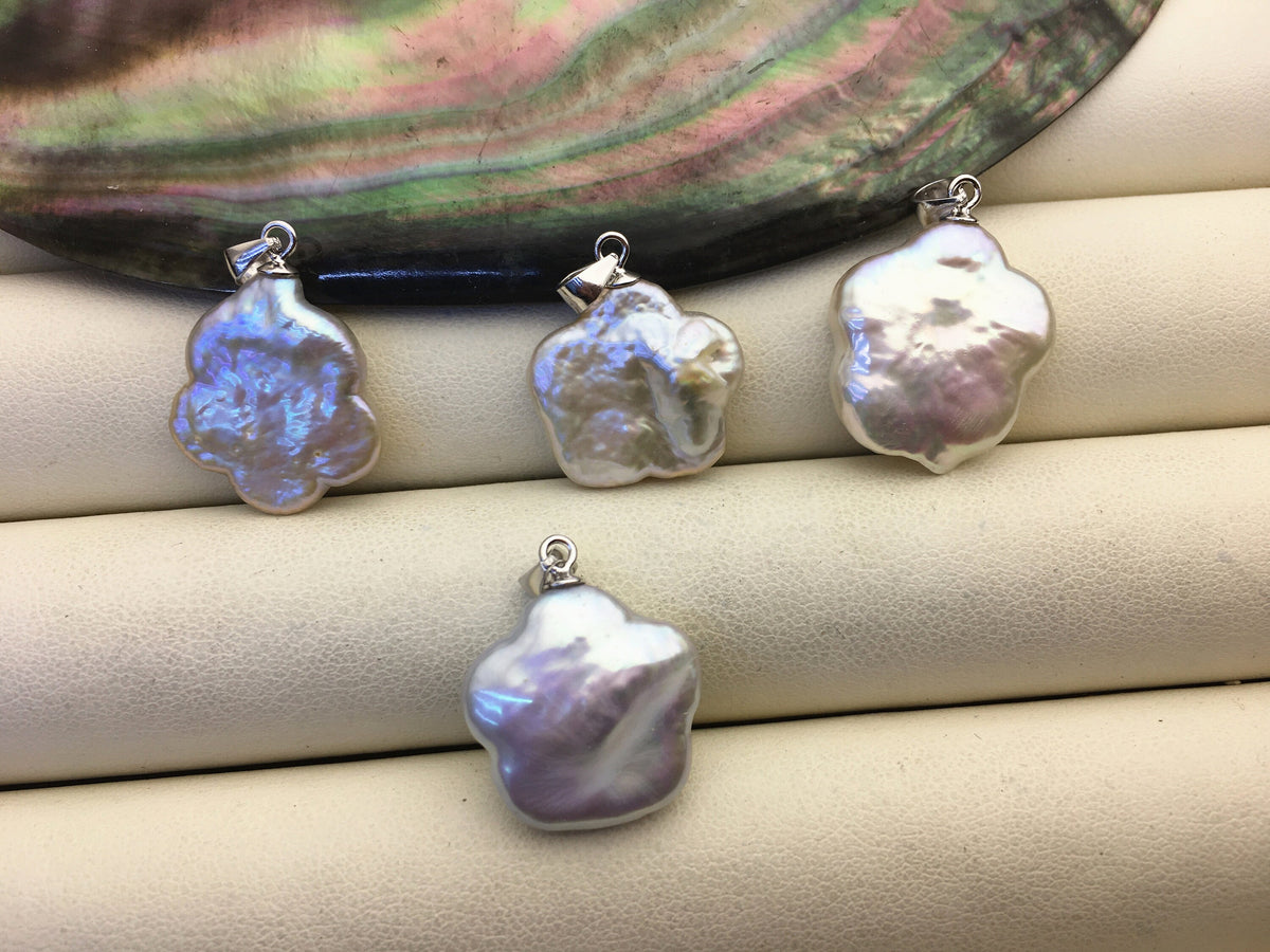 1pc AAA 16-19mm Big White Flower Baroque freshwater pearl pendant,NC1-T25