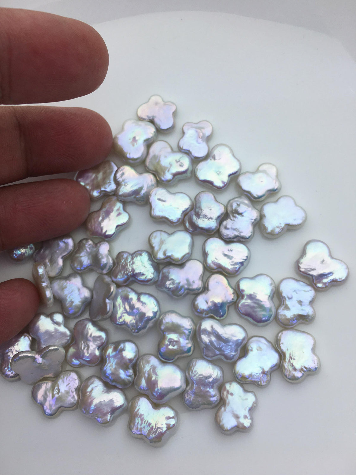 20pcs AAA 12-13mm white butterfly baroque no hole freshwater pearls,ZS-119-25