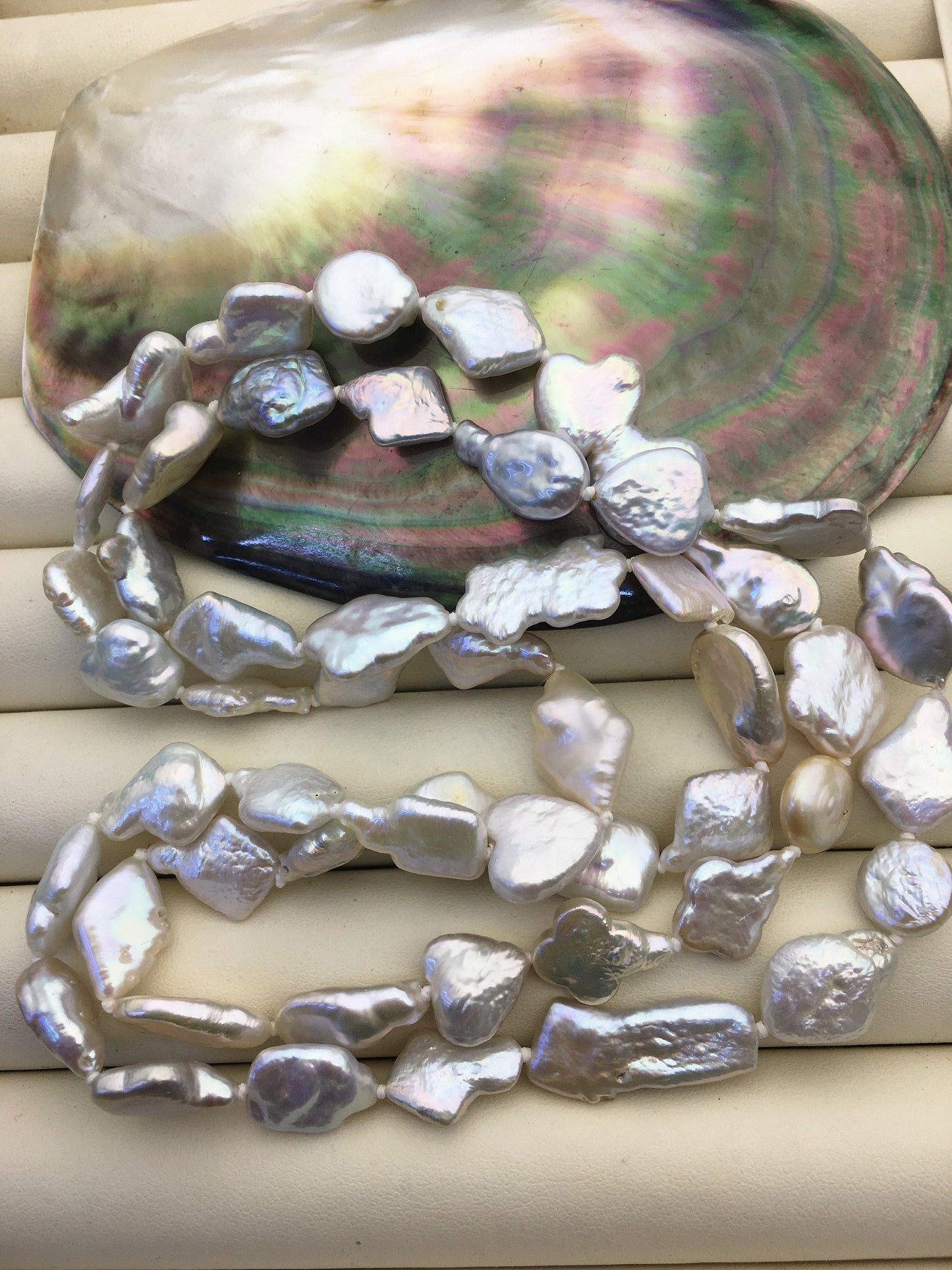 31‘’ 9-13mm AA+ white mix shape baroque freshwater pearl necklace,NPN1-003