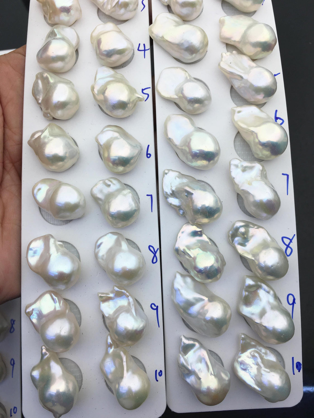 AAA 13-15x18-22mm White Flame ball Pearl Pairs - large Baroque freshwater pearl pairs,top half hole,FL15-3A-8-79