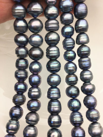 16.5'' AA 11.5-12.5mm blue black button freshwater pearls,Cultured pearl,diy pearl beads,gift for her,necklace,Christmas,SM12-T5