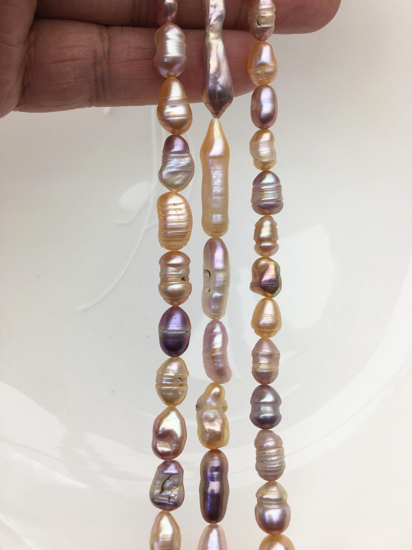 3 strands AA 5-8mm natural pink purple baroque Freshwater Pearl,DIY Loose Freshwater Pearl,ZS-200-T2