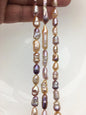 3 strands AA 5-8mm natural pink purple baroque Freshwater Pearl,DIY Loose Freshwater Pearl,ZS-200-T2