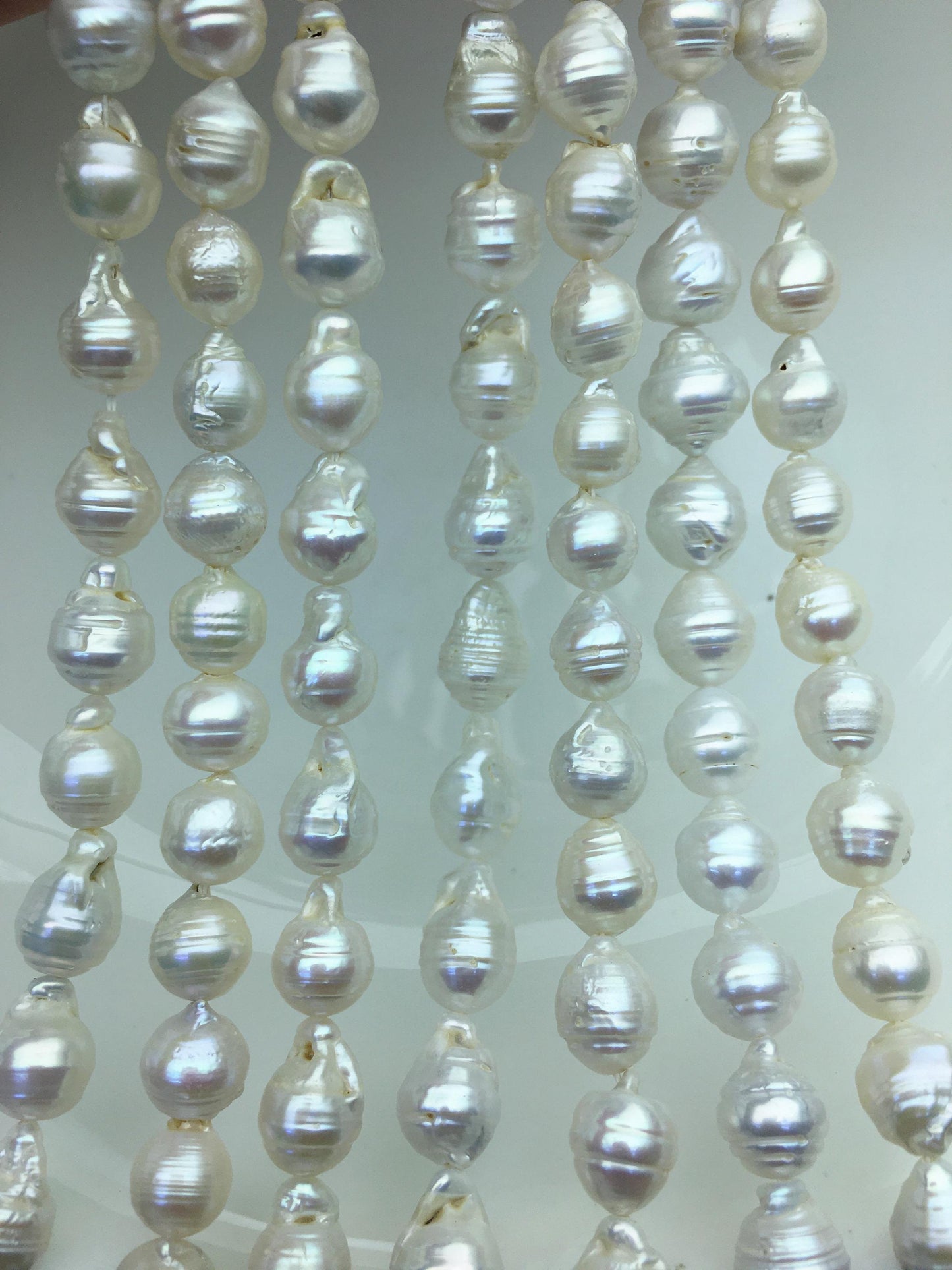 15.5'' AA 8-10mm white flame ball pearl,FL15-2A-5-76