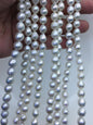 AA+ 7-9mm white baroque near round Edison Freshwater Pearl,ED12-2A-5-39