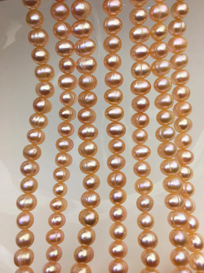 AA 6.3-7.2mm orange potato freshwater pearls, loose pearls,beading supplies,CR7-2A-2