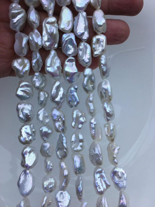 AA+ 9-11mm white long keshi Freshwater Pearl,ZS-200-60
