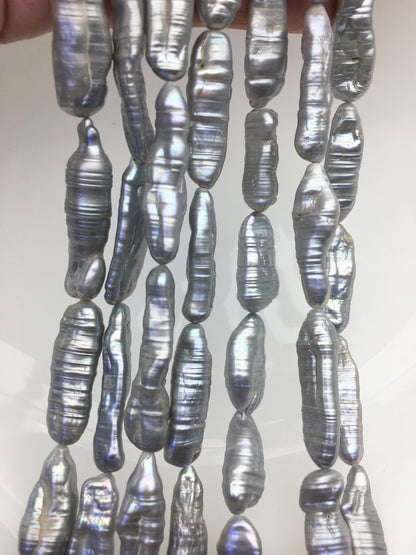AA 9-12mm Big Gray Thick Biwa keshi Freshwater Pearl,ZS-200-94
