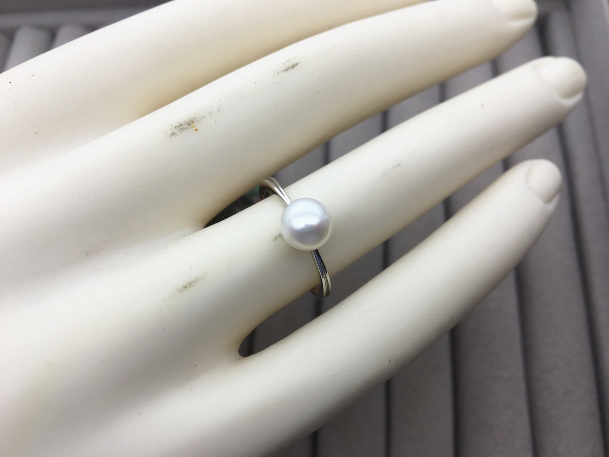 AAA white Pearl Genuine Sterling silver ring,anniversary ring,wedding rings for women,sterling silver 925 open ring jewellery,R1-042