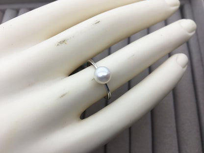 AAA white Pearl Genuine Sterling silver ring,anniversary ring,wedding rings for women,sterling silver 925 open ring jewellery,R1-042