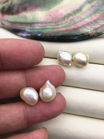 2 pairs AA+ 10-11mm White nugget pearl dangle earrings,S925 sterling silver,wedding pearl earrings,SE3-T65